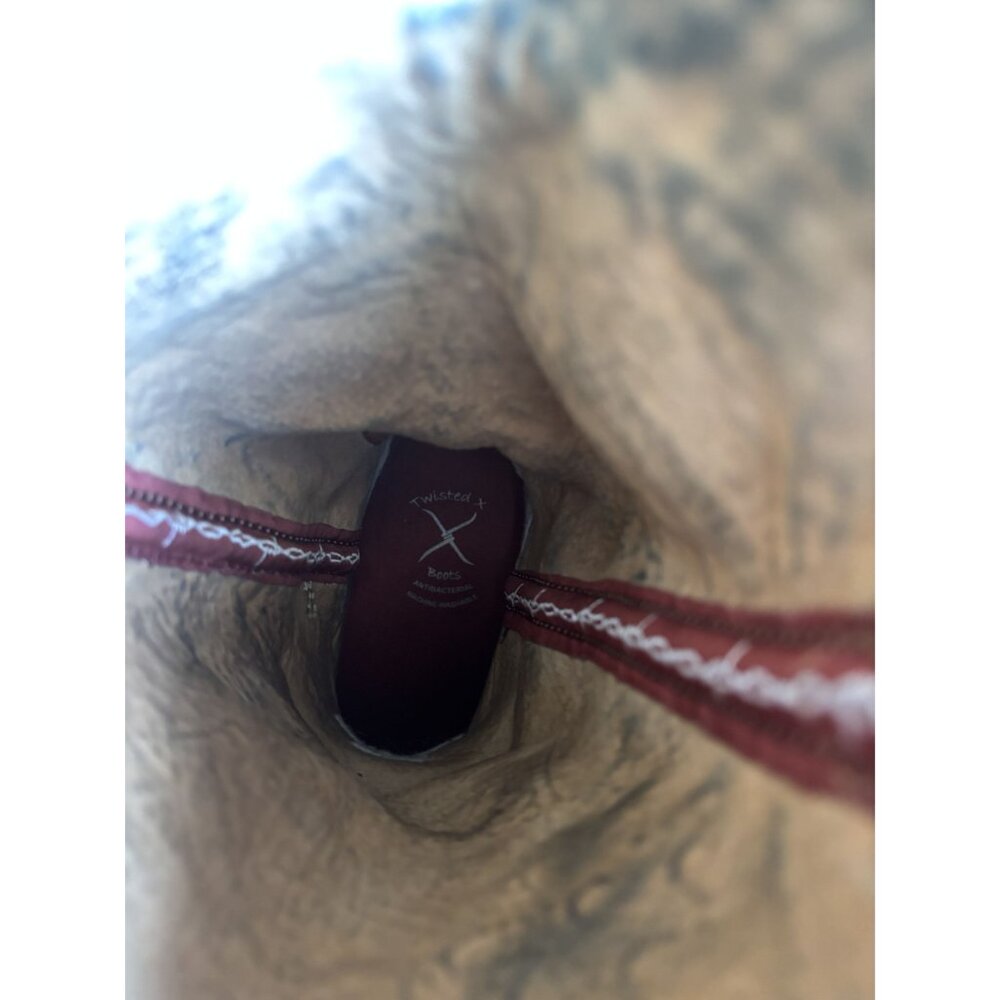 Twisted X Western Brown Python Inlay Leather Boot… - image 7